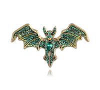 Rhinestone Bat Brooch Vintage Crystal Vampire Lapel Pins Punk Style Bat Collar Pin Goth Mysterious Witch Jewelry Halloween Party Costume Accessories, S, Crystal Rhinestone, no gemstone
