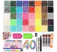 Rhinestone Bedazzling Kit, 40000 3mm Gems 40 Colors, B7000 Glue & Tools