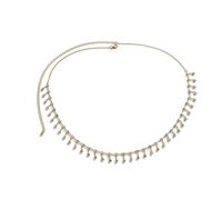 Rhinestone Belly Chain Crystal Sequin Star Waist Chain Bikini Body Jewelry Chains Beach Belly Chain for the Waist Tassel Layered Body Chains for Women, L, Metal, No Gemstone