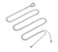 Rhinestone Belts for Women Parkly Rhinestone Belt Crystal Chain Fashion Crystal Waist Chains Silver Fashion Glitter Chain Belt for Dress Sparkle Thin Belts for Dresses (43.31inches)