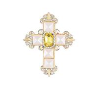 Rhinestone Big Cross Brooch for Women Men Vintage Crystal Cross Brooch Sparkling Statement cross Pin Christmas Halloween Costume Jewelry Gift, Extar Large, Alloy Steel, cubic zirconia