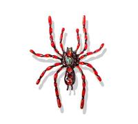 Rhinestone Big Red Spider Brooch Pin for Women Men Fashion Blue Black Enameled Exaggerated Large Insect Animal Halloween Brooches Lapel Pins Unisex Hat Bag Suit Dress Accessories Jewelry Gift
