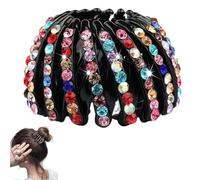 Rhinestone Bird Nest Hair Clip | Ponytail Holder Rhinestone Bird Nest | Fashionable Bun Maker Hair Accessories | Expandable Bird's Nest Hairpin For Dancing, Work, Wedding And Parties