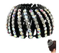 Rhinestone Bird Nest Hair Clip | Ponytail Holder Rhinestone Bird Nest | Fashionable Bun Maker Hair Accessories | Expandable Bird's Nest Hairpin For Dancing, Work, Wedding And Parties