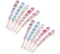 Rhinestone Bow Hair Clips 10Pc Bobby Pins Set for Girls Weddings