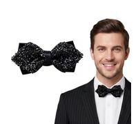 Rhinestone Bow Ties for Men, Pre Tied Bowtie Sequin Bow Tie | Adjustable, Shiny, Sparkly Bowties for Banquet, Proms, Wedding, Party, Dating, Anniversary, Gift