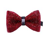 Rhinestone Bow Ties for Men Pre Tied Sequin Diamond Bowties with Adjustable Length - Party Banquet Wedding Bow Tie, Agate Red, One Size