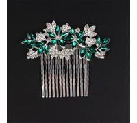 Rhinestone Bridal Hair Comb Floral Side Wedding Headpiece Handmade Hair Accessories For Brides Pageants Silver EN8