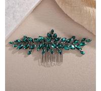 Rhinestone Bridal Hair Comb Silver Wedding Hair Accessories Red Headpiece Blue Tiaras Ornament 18 EN8