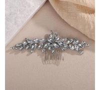 Rhinestone Bridal Hair Comb Silver Wedding Hair Accessories Red Headpiece Blue Tiaras Ornament 28EN8