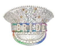 Rhinestone Bride Hat Sparkling Hen Party Hat Shiny Sequins Cap Bride Hen Do Accessories for Wedding Bridal Bachelorette Party