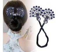 Rhinestone Bun Maker Roller Peacock Hair Bun & Crown Shapers Hair Bun Lazy Hair Curler Bun Maker For Long Hair Bun Clips Easy Bun Hair Bun Maker Hairstyling Tools For Women Girls