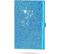 Rhinestone Business Card Holder, Metal Card Case, Bling Decor, Sparkly Crystal, Slim Design, For Office Ladies Use