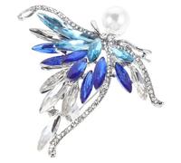 Rhinestone Butterfly Brooch Pin Coat for Women, Elegant | Zinc Alloy with Plastic Accents, Shimmering Detailing, for Bags, Scarves, Weddings and Evening Parties