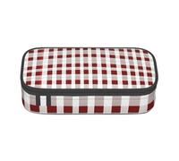 Rhinestone Butterfly Flower Corporate Office Storage Bag Pencil Case Pencil Case Makeup Cosmetic Bag, Red White Checkered, Taglia Unica