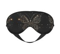 Rhinestone Butterfly Print Silk Sleeping Mask with Adjustable Strap-Silk Eye Mask Soft Eye Cover,for Blocking Out Lights Sweet Sleep Travel Relax, Nap, Meditation