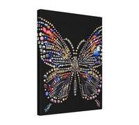 Rhinestone butterfly Printed Wooden Framed Cotton Wall Art 40x50 CM, Modern Canvas Print Picture, Elegant Home Office Hotel Decor