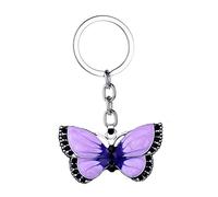 Rhinestone Butterfly Shape Keyring Key Chain Car Key Chain Ring Key Keychain Pendant Accessories 5.5 * 3cm-PurpleProfessional Processed