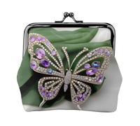 Rhinestone butterfly small wallets woman,wallets for women,coin purse for women,small womens wallet,with zipper and kiss lock, Black, One Size, Art Deco