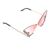 Rhinestone Butterfly Sunglasses Halloween Large Frame Vintage Eyewear | Metal Resin Build, Oversized Coverage, Elegant High-end Look, Music Festival Style for Eyes