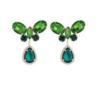 Rhinestone Butterfly Teardrop Statement Earrings for Women Shiny AB Crystal Charms Dangle Drop Earrings Lightweight Elegant Wedding Anniversary Jewelry Gifts, M, Metal, No Gemstone
