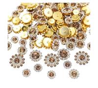 Rhinestone Button 100PCS Flower Sew On Rhinestones Shiny Crystals Trim Glass Stones Beads Button Crafts Sewing Rhinestones for Clothes Decoration(Lt col toapz,100PCS_10MM)