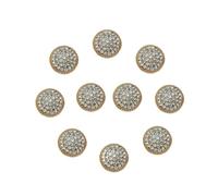 Rhinestone Button 10Pcs Fashion Metal Rhinestone Buttons Shirt Buttons DIY Clothing Sewing Button Needlework Handmade Accessories(Gold-10pcs,18MM)