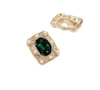 Rhinestone Button 4pcs 24 * 20mm Luxury Oval Rhinestone Buttons of Clothing Gold Large Pearl Beaded Vintage Shinning Fashion Decor Shank Button Sewing(Green)