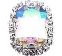Rhinestone Button 5Pcs 25 * 33.0MM Rectangular Four Hole Sewing Buttons DIY Garment Decorative Accessories for Clothes(Color 20)