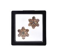 Rhinestone Button Covers, 2 Pcs Floral Button Covers Cufflinks for Weddings 25mm Six Leaf Clover Five Leaves(Six Leaf Clover)