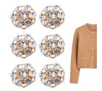 Rhinestone Button Covers for Blu - Rhinestone Blouse Buttons Covered Set of Six Pieces to Fasten, No Sewing Required. Snaps for Women Suits, Tuxedo Shirt Accessories, Use | De