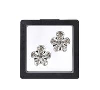 Rhinestone Button Covers, Rhinestone Button Covers For Shirts Floral No Sew Multicolor 25mm 2 Pcs Wedding DIY Crafts(Silver)