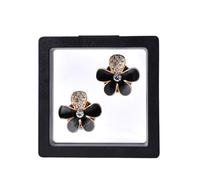 Rhinestone Button Covers, Rhinestone Button Covers For Shirts Floral No Sew Multicolor 25mm 2 Pcs Wedding DIY Crafts(Black)