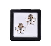 Rhinestone Button Covers, Rhinestone Button Covers For Shirts Floral No Sew Multicolor 25mm 2 Pcs Wedding DIY Crafts(White)
