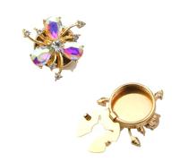 Rhinestone Button Covers, Shirt Button Covers Cufflinks Rhinestone Pearl Floral Multicolor 26mm 4 Pcs(Ab Color)