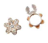 Rhinestone Button Covers, Wedding Floral Button Covers Cufflinks Rhinestone Multicolor 25mm 4 Pcs(Six Leaf Clover)