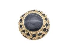 Rhinestone Buttons 18/20/25mm Vintage Gold Pearl Metal Buttons for Women Suit Coat Needlework Sweater Dress Palace Style Clothing Sewing Decor(Black,40L 25.0 MM 2pcs)