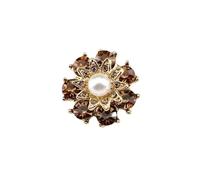 Rhinestone Buttons 6PCS Metal Buttons for Clothing Rhinestone Alloy Pearl Exquisite Flower Button Sewing Handwork Clothes Accessories(5-104)