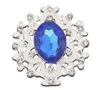 Rhinestone Buttons, Flatback Acrylic Strass Rhinestone Sew On Brooch Applique Craft Multicolor Multiple Sizes(Royal Blue Stone,32x28mm Bigger)