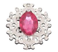 Rhinestone Buttons, Flatback Acrylic Strass Rhinestone Sew On Brooch Applique Craft Multicolor Multiple Sizes(Rose red Stone,32x28mm Bigger)
