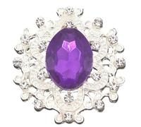 Rhinestone Buttons, Flatback Acrylic Strass Rhinestone Sew On Brooch Applique Craft Multicolor Multiple Sizes(Deep Purple Stone,32x28mm Bigger)