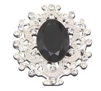 Rhinestone Buttons, Flatback Acrylic Strass Rhinestone Sew On Brooch Applique Craft Multicolor Multiple Sizes(Black Stone,32x28mm Bigger)