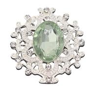 Rhinestone Buttons, Flatback Acrylic Strass Rhinestone Sew On Brooch Applique Craft Multicolor Multiple Sizes(Light Green Stone,32x28mm Bigger)