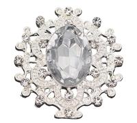 Rhinestone Buttons, Flatback Acrylic Strass Rhinestone Sew On Brooch Applique Craft Multicolor Multiple Sizes(White Stone,32x28mm Bigger)