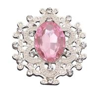 Rhinestone Buttons, Flatback Acrylic Strass Rhinestone Sew On Brooch Applique Craft Multicolor Multiple Sizes(Light Pink Stone,32x28mm Bigger)