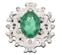 Rhinestone Buttons, Flatback Acrylic Strass Rhinestone Sew On Brooch Applique Craft Multicolor Multiple Sizes(Green Stone,32x28mm Bigger)