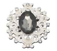 Rhinestone Buttons, Flatback Acrylic Strass Rhinestone Sew On Brooch Applique Craft Multicolor Multiple Sizes(Grey Stone,32x28mm Bigger)