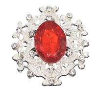 Rhinestone Buttons, Flatback Acrylic Strass Rhinestone Sew On Brooch Applique Craft Multicolor Multiple Sizes(Red Stone,32x28mm Bigger)