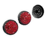 Rhinestone Buttons Luxury Red Rhinestone Metal Shank Buttons of Clothing Shinning Gold Round Fashion Decor Sewing Button for Garment(Red with bk,25mm 6pcs)