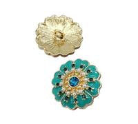 Rhinestone Buttons, Metal Shank Rhinestone Buttons Multicolor 15mm-25mm 24 pcs for DIY Sewing Crafts(Green,25mm 6pcs)